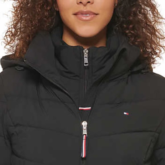 BLACK NWT Ladies' Belted Puffer Jacket Tommy Hilfiger - Picture 9 of 16